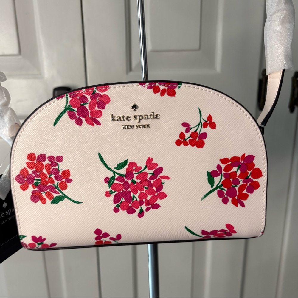 NWT Kate Spade Perry Floral Saffiano Dome Crossbody Bag – Fresh Peach Multi